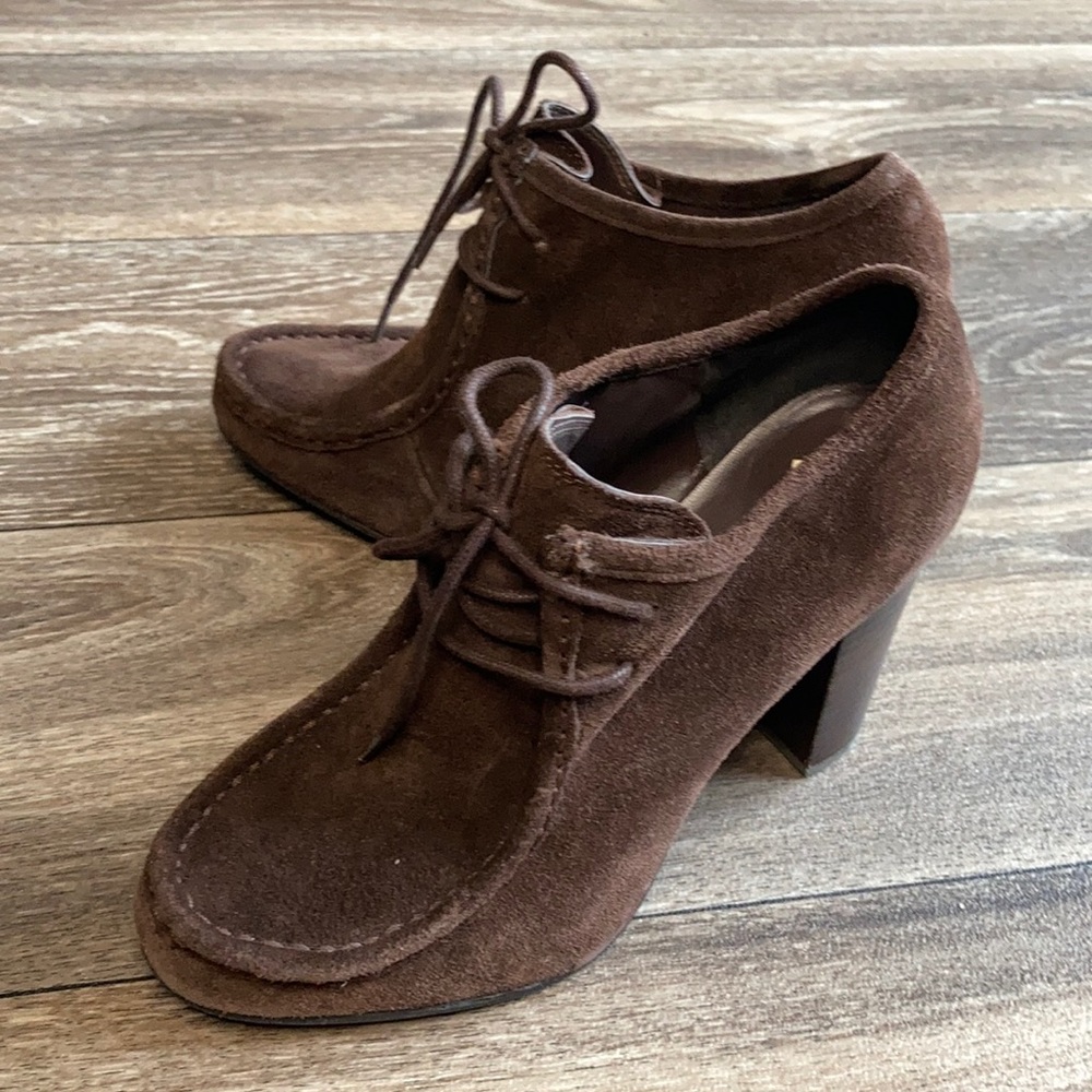 Lauren Ralph Lauren Brown Chunky Heel Bootie Sz 7